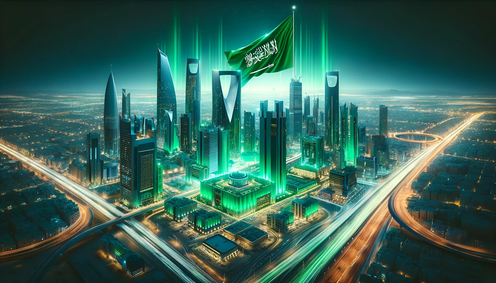 مشهد حضري في المملكة يرافق دليل تخطيط موقع شركة سعودي